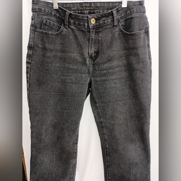 SOFT SURROUNDINGS Designer Black Denim Jeans (#1,431) - Picture 1 of 8